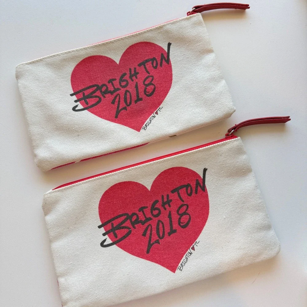 Brighton 2018 Fashion Illustration Heart Canvas Zipper Pouch Set of 2